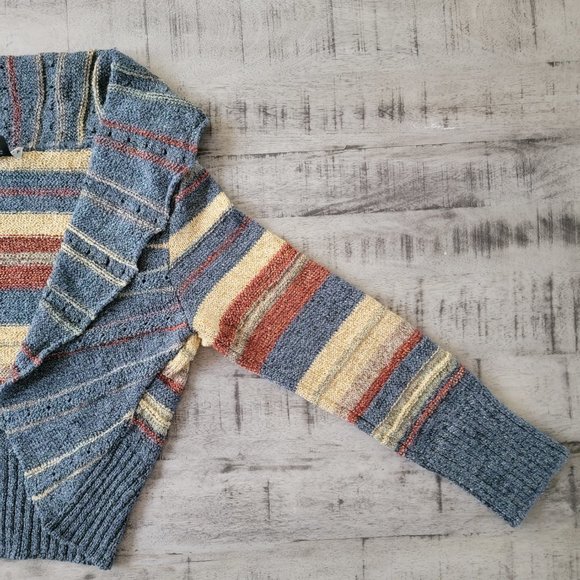 Parkhurst Multi Color Striped Open Front Cardigan Sweater XL - Picture 5 of 16